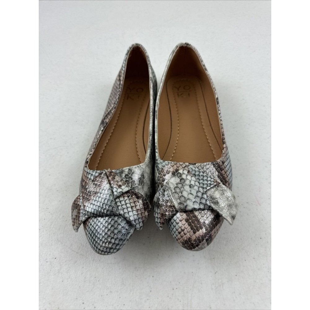 YOKI Women's Snakeskin Print Geneva-47 Ballet Flat Size 8.5